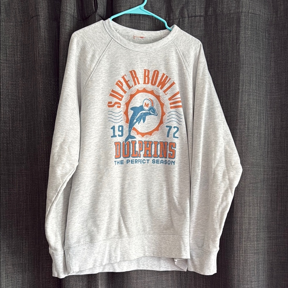 HOMAGE Miami Dolphins Gray Sweatshirt